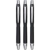 Uni-Ball Penna rollerball SXN-210 Jetstream RT, inchiostro nero resistente alle sbavature e a prova di manomissione, sfera da 1,0 mm, impugnatura in gomma, confezione da 3 pezzi