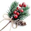Morofme Christmas Berries Red Stems Evergreen Pine Branches