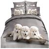Sticker superb 220 x 240cm Bello Cani Animale Set Copripiumino Lusso 3 Pezzi Set Copripiumino con Cerniera 100% Microfibra Poliestere (Tre Cani, 220 x 240cm for 1.8M Bed)
