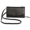 Kate Lee Portefeuille sac à Bandoulière En Cuir, NPERRYNE Noir Portafoglio Porta Carte Borsa a Tracolla Due Spallacci in Pelle e Catena Donna, Nero, Petit