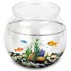 LIZHOUMIL Carino Trasparente Rotondo Fishbowl A Forma di Palla Anti-Caduta Infrangibile Acquario Per Matrimoni Soggiorno Desktop Decorazione Della Casa Piccolo 18 cm