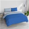 Italian Bed Linen Set Copripiumino 100% Cotone Natural Color, Made in Italy - Parure Copri Piumino - Sacco Piumone 250x200 cm con Doppia Patella e Federe Cuscino, Matrimoniale, Royal/Azzurro