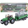 Toyland® - Set di trattori e autocisterne/rimorchi agricoli da 22,5 cm - Ruota libera - Giocattoli da fattoria per ragazzi (Rimorchio verde)