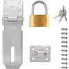 QIQN Lucchetto Hasp in Acciaio Inox 304 4 Pollici Con Heavy Duty Serratura 50mm per Porte Cassetta Attrezzi Armadi Cassetti Garage, Argento