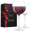Elixir Glassware Bicchieri da vino rosso - grandi soffiati a mano - Set di 2 calici da vino a stelo lungo, 100% senza piombo - regalo per degustazione di vino, matrimonio, anniversario, Natale, 22 oz, trasparente