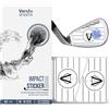 Vendix 152x Golf Impact Sticker - Impact Tape Resistente alle intemperie per Allenarsi Tutto L'Anno a Colpire Il Sweet Spot (Iron)