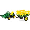 Peg Perego John Deree Ground Loader, Ruspa Elettrica A Batteria Ricaricabile con Benna, dai 3 Anni & Perego Rimorchio A 2 Ruote, John Deere Stake-Side Trailer