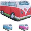 Board Masters VW Collection - Volkswagen Hippie Bus T1 Camper Van Tenda Pop Up per Bambini (Rosso & Bianco)