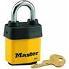 Master Lock Lucchetto, serratura in acciaio laminato coperto, larghezza 2-1/8, chiave resistente 911DPF, giallo, 2 1/8