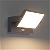 Klighten 24W LED Applique Esterno/Interno con Sensore di Movimento, Lampade da Parete Orientabile IP65 Applique da Parete in Alluminio per Giardini Ingresso Terrazza, Antracite, Bianco Caldo 3000K