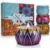 YINUO LIGHT Candele Profumate Set da 4 Pezzi in Latta 500g Cera di Soia con Fragranza di Fiori Lavanda Fico per la Casa Aromaterapia per lei, Compleanno Regalo per Donna o Fidanzata Festa Della Mamma