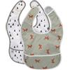 LÄSSIG Set di 2 bavaglini per neonati con chiusura in velcro idrorepellente/Lightweight Bib Little Forest Fox