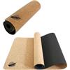 chi-enterprise Tappetino yoga sughero antiscivolo 6 mm Ecologico TPE per Pilates Fitness 183x60 cm superficie naturale Resistente e Lavabile Ideale per casa palestra mindfulness - chi-enterprise