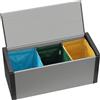 Adventa: Cassapanca per Raccolta differenziata in resina di PVC e PP, Facile da Montare, Resistente, Adatto ad ambienti Interni ed Esterni, 85L x 34P x 38H cm, Grigio