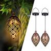 Görvitor 2 lanterne solari per esterni, in metallo, per esterni, con IP44, impermeabile, luce bianca calda, LED orientali, per esterni, da appendere, per giardino, balcone, terrazza, Natale