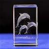 Uterstyle Decorazione a forma di delfino in cristallo 3D, con incisione laser a forma di delfino, con incisione a forma di delfino, con scatola regalo (40 x 40 x 60 mm)