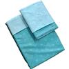 Bee Set copripiumino double face con zip 250X205 cm con 2 federe cuscino 50X80 in microfibra stampata-tiffany-ottanio