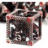 HNCCESG Set di Dadi Poliedrici in Metallo HNCCESG - 7 Pezzi per Giochi di Ruolo e da Tavolo (Design 3D Drago Cavo, Argento e Rosso Sangue)