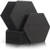 Rdutuok 12 Pezzi Pannelli Fonoassorbenti 30 x 26 x 1 cm Pannello Acustico Isolamento Sonoro Ottimi per Ufficio, Studio, Trattamento Acustico Decorazione da parete (Nero)