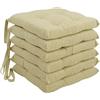 Viterbo Biancheria Set 6 Cuscini Sedia Coprisedia 4 Punti Imbottiti con Lacci Codice66 (Beige)