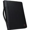 Case it Case-it Executive Padfolio con cerniera e raccoglitore a 3 anelli rimovibile e blocco per lettere, in similpelle nera con ciottoli (PAD-40)