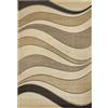 -LUXOR- living Tappeto in tessuto Castell, design moderno, con retro in iuta marrone ondulato, 60 x 110 cm