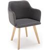 Menzzo Sedia Stile scandinavo Candy Tessuto Grigio Scuro