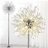 Rayofly Lampada da terra moderna in cristallo Rayofly, cromata con fuochi d'artificio con interruttore a pedale,G9 a 8 luci, in vetro metallico