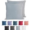 Komfortec Set di 2 federe per cuscino, 100% cotone, 60 x 60 cm, super morbide, 150 g/m², colore: grigio
