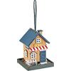 Relaxdays Mangiatoia per Uccelli, da Appendere, Stile Caffetteria Francese, HLP: 23,5x18x18 cm, per Esterni, Multicolore