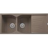 TELMA NAIKY Lavello per cucina 116x50 2 Vasche più Gocciolatoio Reversibile colore Tartufo TG 54