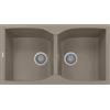 TELMA NAIKY Lavello a 2 Vasche 86x50 Reversibile in Fragranite TG 54 Tartufo NK08620