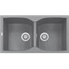 TELMA NAIKY Lavello a 2 Vasche 86x50 Reversibile in Fragranite MQ 72 Titanio NK08620