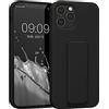 kwmobile 1x Custodia Compatibile con Apple iPhone 12 / iPhone 12 Pro - Cover Supporto Dita - Back Case per Smartphone - Protezione Gommata nero