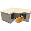 Eyksta Casetta per Criceti in Legno, 3 Camere, Casa per Criceti Russi Nascondiglio, Accessori per Topi (22.5 * 18 * 8 cm)