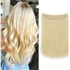 Silk-co Extension con Filo Trasparente Fascia Unica Extension per Capelli Lisci One piece Wire in Hair Extension Filo Invisibile 40cm-Biondo Chiarissimo