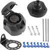 SPARKMOTO Presa Rimorchio 13 Poli Impermeabile,Norma ISO11446,12V Presa 13 Poli Rimorchio femmina per Auto Camion gancio traino Connettori,con Staffa di Montaggio E Guarnizione isolante(Presa 13 Poli)