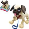Giochi Preziosi Les Toufou, PEP04 - Peluche interrativo per cani, camminata e corto, funzionamento senza batterie, guinzaglio incluso, con carlino, giocattolo per bambini dai 2 anni