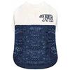 Croci Maglioncino per cani Go North Blu, taglia dorso 35 cm, regolabile, con foro per guinzaglio e pettorina, colore blu e bianco