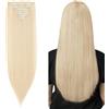 Silk-co 66cm-Extension Clip Capelli Finti 8 Fasce Extension Sintetiche Full Head Extension Capelli Lisci Lunghi-Biondo Chiarissimo