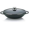 kela Padella wokcon coperchio 32 cm KERROS, padella wok da 4 l per induzione, rivestita in alluminio pressofuso, wok con coperchio, coperchio in vetro con pomello in acciaio inossidabile