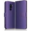 ELESNOW Cover per Samsung Galaxy S9 Plus, Flip Wallet Case Custodia per Samsung Galaxy S9 Plus (Porpora)