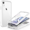 JETech Cover per iPhone XR 6,1 Pollici con Pellicola Protettiva Antigraffio Integrata, Custodia con Telefono Robusta a 360 Gradi Full Body con Retro Trasparente (Bianco)