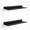MILUKA Set di 2 Mensola da parete 35 x 10 cm Nere | Mensole Sospese in Acciaio Compatte per Bagno, Cucina o Ingresso | Organizer Salvaspazio e Portaspezie da Muro