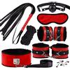 lineno Set Bondage Erotico 8 Pezzi in Pelle SM Giocattolo Sessuale con Manette Giocattoli Erotici Perfetti per Coppie Principianti (Rosso)