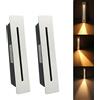 kpslucerna Faretto LED da Incasso per Scale 3W, IP65 Impermeabile Faro per Esterno Gradini, Alluminio Pressofuso Lampada Angolo Parete, Illuminazione Decorativa Interna Corridoi Scale (Bianco Caldo Slim 2pz)