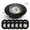 EMOS Faretti LED da Incasso per Cartongesso 5W / 450 Lumen | Faretti LED soffitto da incasso 3000K Luce Bianco caldo | Set di 12 pezzi Spot LED Orientabili a 50°, Rotondi e Ultra Piatti in nero