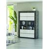 Dmora Credenza alta da cucina con 2 ante a vetro, Vetrinetta moderna con ripiani, Madia moderna scaffali, Made in Italy, cm 120x46xh170, colore Bianco e Ossido