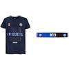 Inter T-Shirt I M Scudetto Campioni d'Italia 2020-2021, Blu & Sciarpa Nuovo Logo Jaquard, Diverse Colorazioni, Stadio Unisex-Adulto, Bicolore Nero/Blu, Taglia Unica