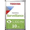 Toshiba 10TB S300 Surveillance HDD - 3.5' SATA Internal Hard Drive Supports up to 64 HD cameras at a 180TB/Year workload (HDWT720UZSVA)